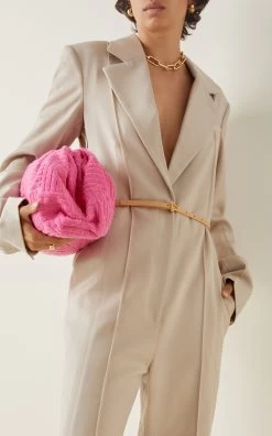 Bottega Veneta Small Triangle-Buckle Leather Belt -Lady Fashion Store bottega veneta neutral small triangle buckle leather belt 1