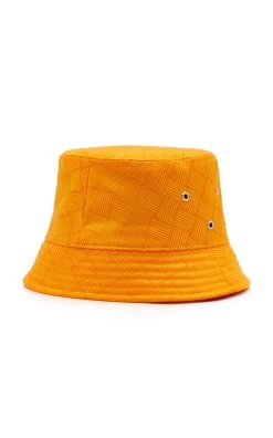 Bottega Veneta Intrecciato Jacquard Nylon Hat -Lady Fashion Store bottega veneta orange hat intreccio jacquard nylon 3