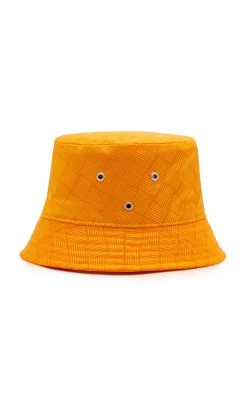 Bottega Veneta Intrecciato Jacquard Nylon Hat -Lady Fashion Store bottega veneta orange hat intreccio jacquard nylon 4
