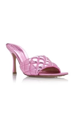 Bottega Veneta Padded Reflection Matelasse Sandals -Lady Fashion Store bottega veneta pink padded reflection matelasse sandals 3