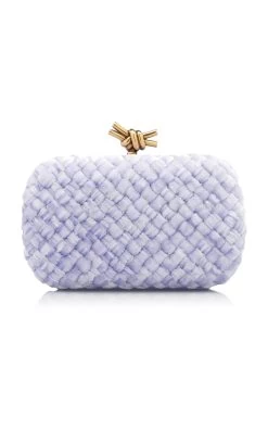 Bottega Veneta Knot Intreccio Velvet Minaudiere -Lady Fashion Store bottega veneta purple knot minaudiere intreccio marbled velvet 2