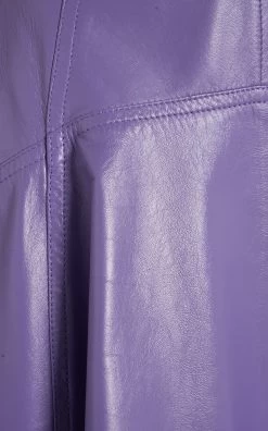 Bottega Veneta Leather Midi Skirt -Lady Fashion Store bottega veneta purple leather midi skirt 3
