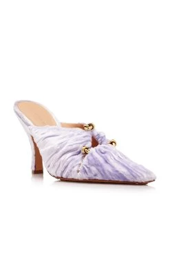 Bottega Veneta Velvet Mules -Lady Fashion Store bottega veneta purple mule pump textured viscose silk velvet 3