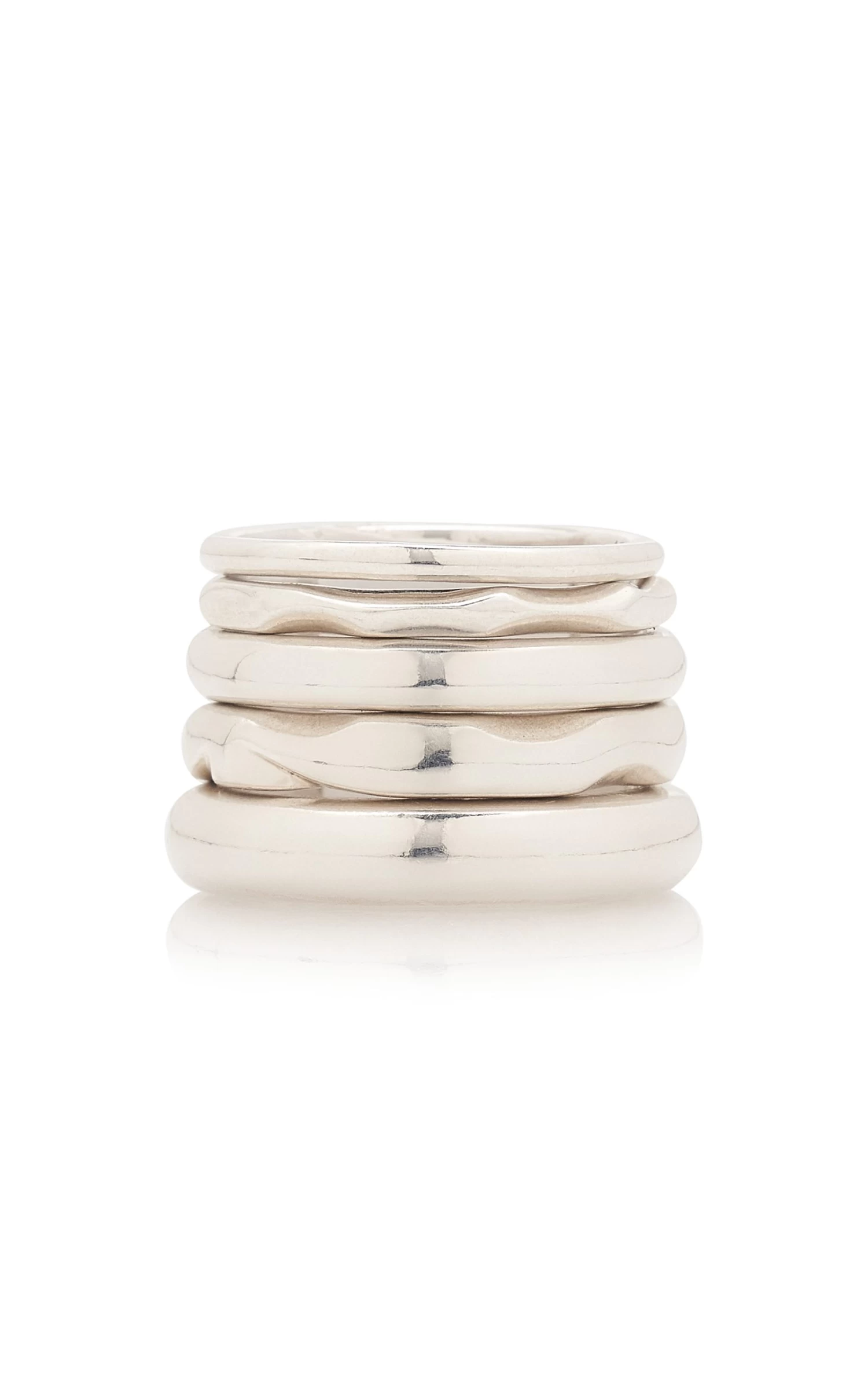 Bottega Veneta Sterling Silver Five Rings Set 6 Bottega Veneta Sterling Silver Five Rings Set - Image 4