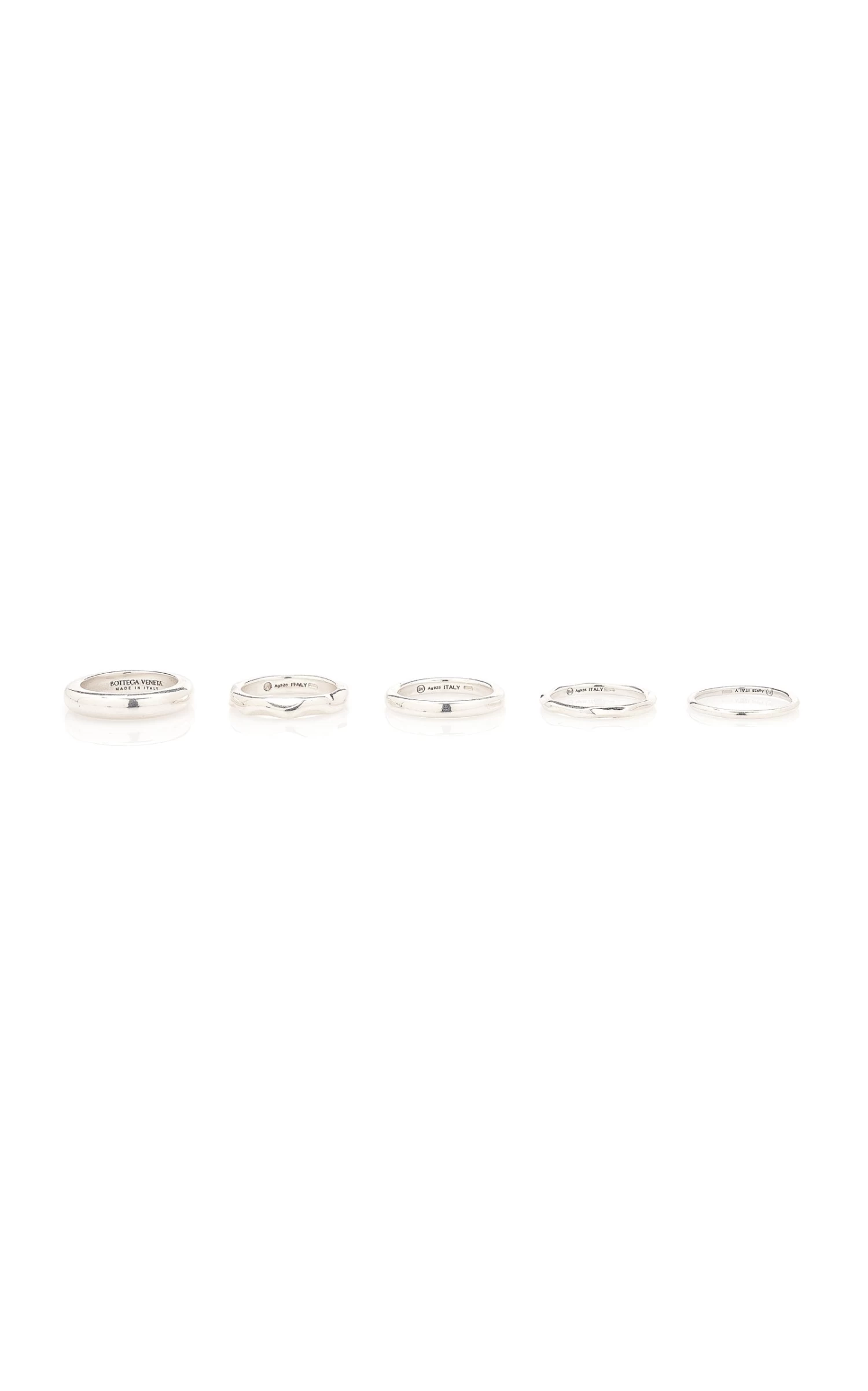 Bottega Veneta Sterling Silver Five Rings Set 7 Bottega Veneta Sterling Silver Five Rings Set - Image 5