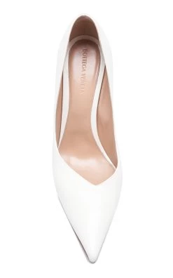 Bottega Veneta Leather Pumps -Lady Fashion Store bottega veneta white leather pumps 2