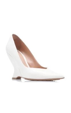 Bottega Veneta Leather Pumps -Lady Fashion Store bottega veneta white leather pumps 4