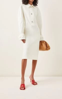 Bottega Veneta Cotton-Blend Midi Shirt Dress
