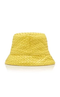 Bottega Veneta Intrecciato Leather Bucket Hat -Lady Fashion Store bottega veneta yellow intrecciato nappa leather bucket hat 2