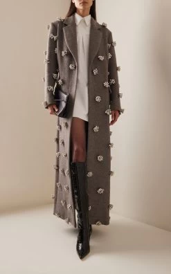 Arden Embellished Camel Hair Coat