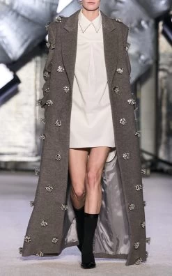 Arden Embellished Camel Hair Coat -Lady Fashion Store brandon maxwell grey the arden embroidered camel coat 3