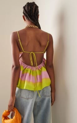 Cotton-Silk Peplum Top -Lady Fashion Store brandon maxwell multi cotton silk peplum top 2