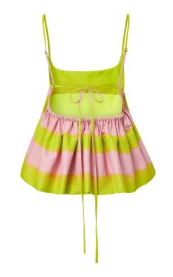 Cotton-Silk Peplum Top -Lady Fashion Store brandon maxwell multi cotton silk peplum top 4