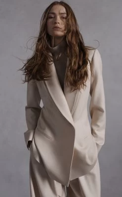 Silk-Cashmere Knit Bodysuit -Lady Fashion Store brandon maxwell neutral silk cashmere knit bodysuit 4