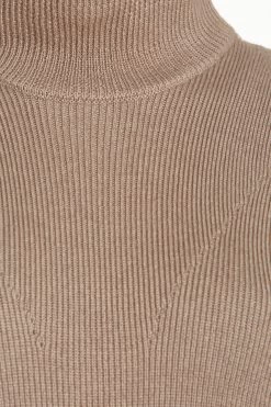 Silk-Cashmere Knit Bodysuit -Lady Fashion Store brandon maxwell neutral silk cashmere knit bodysuit 6