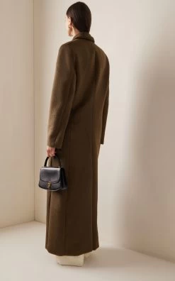 Arden Alpaca-Wool Coat -Lady Fashion Store brandon maxwell olive the arden alpaca wool coat 2 2