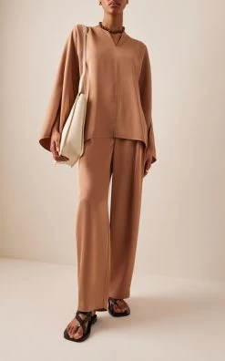 By Malene Birger Piscali Wide-Leg Twill Pants