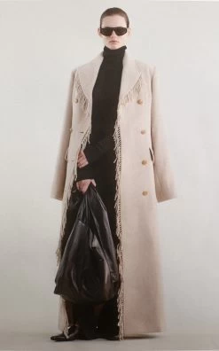 By Malene Birger Gardeniia Fringed Wool-Blend Coat