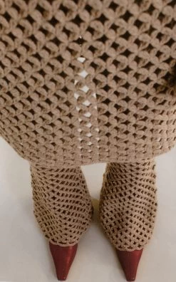 By Malene Birger Welira Crocheted Wool Pants -Lady Fashion Store by malene birger neutral welira wool crochet pants 3