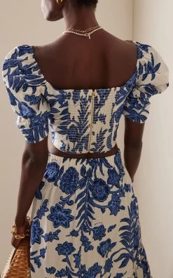 Sara Cotton Top -Lady Fashion Store cara cara blue sara cotton top 2