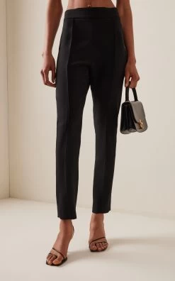 Carolina Herrera High-Rise Skinny Pants -Lady Fashion Store carolina herrera black high rise skinny pants 1