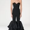 Carolina Herrera Strapless Tiered Ruffled Jumpsuit 1 Carolina Herrera Strapless Tiered Ruffled Jumpsuit -Lady Fashion Store carolina herrera black strapless tiered ruffled jumpsuit