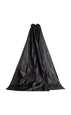 Carolina Herrera Trailing Train Ruched Silk Jumpsuit -Lady Fashion Store carolina herrera black trailing train ruched silk jumpsuit 3