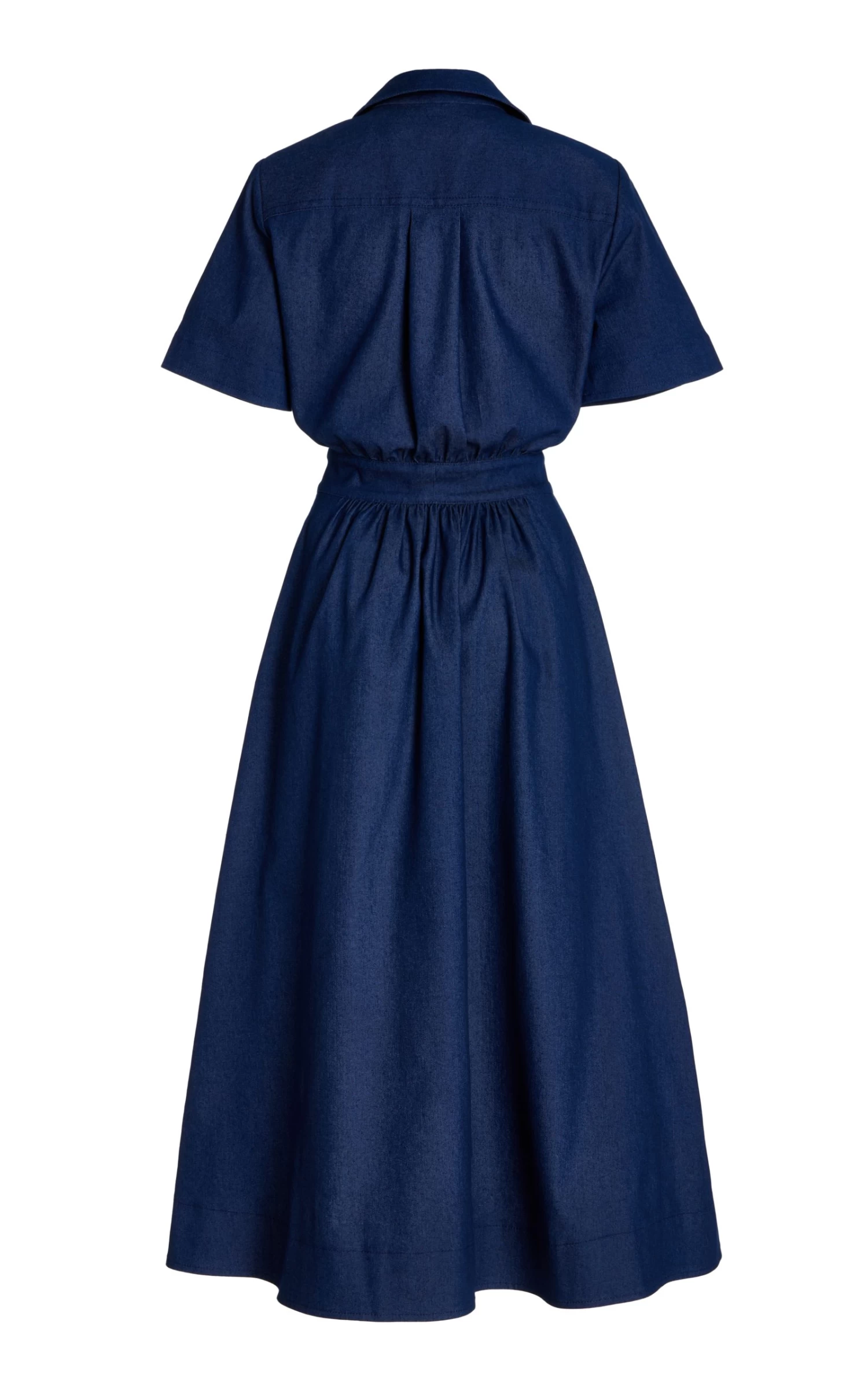 Carolina Herrera A-Line Stretch Denim Midi Shirt Dress 8 Carolina Herrera A-Line Stretch Denim Midi Shirt Dress - Image 6