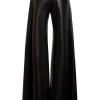 Chloé Leather Wide-Leg Pants -Lady Fashion Store chloe black leather wide leg pants
