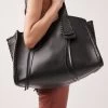 Chloé Mony Leather Tote Bag -Lady Fashion Store chloe black mony leather tote bag