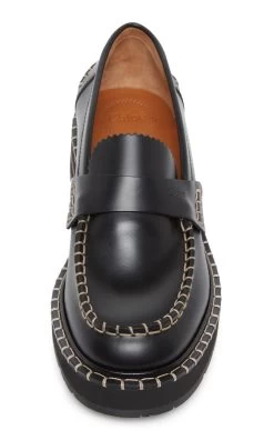 Chloé Noua Leather Loafers -Lady Fashion Store chloe black noua leather loafers 2