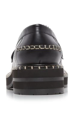 Chloé Noua Leather Loafers -Lady Fashion Store chloe black noua leather loafers 3