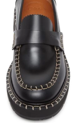 Chloé Noua Leather Loafers -Lady Fashion Store chloe black noua leather loafers 5