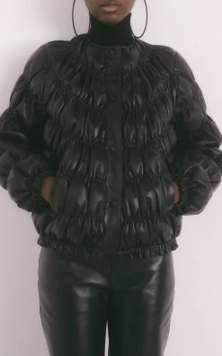 Chloé Ruched Quilted Leather Jacket