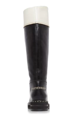 Chloé Noua Leather Riding Boots 9 Chloé Noua Leather Riding Boots -Lady Fashion Store chloe black white noua leather riding boots 2