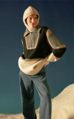 Chloé Cotton-Hemp Wide-Leg Jeans -Lady Fashion Store chloe blue cotton and hemp blend denim pants 3