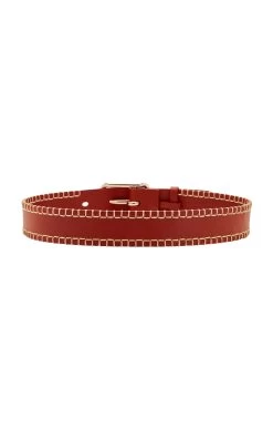 Chloé Louela Stitched Wide Leather Belt 5 Chloé Louela Stitched Wide Leather Belt -Lady Fashion Store chloe brown louela leather belt 2 1