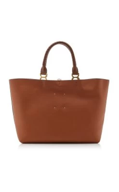 Chloé Marcie Large Leather Tote Bag -Lady Fashion Store chloe brown marcie large tote 2