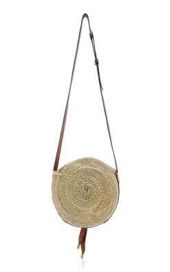 Chloé Marcie Leather Raffia Shoulder Bag -Lady Fashion Store chloe brown marcie shoulder bag 2