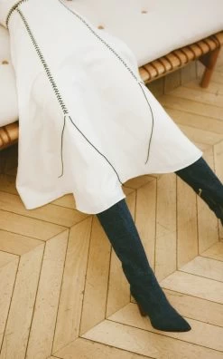 Chloé Oli Denim Boots -Lady Fashion Store chloe dark wash oli denim boots 4