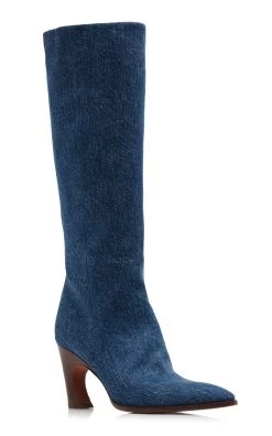 Chloé Oli Denim Boots -Lady Fashion Store chloe dark wash oli denim boots 7