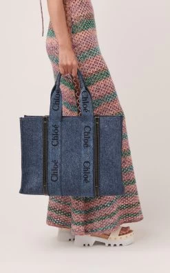 Chloé Woody Denim Tote Bag