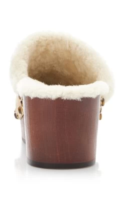 Chloé Ora Shearling Clogs -Lady Fashion Store chloe ivory ora suede shearling clogs 3