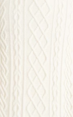 Chloé Wool-Cashmere Cable Knit Midi Skirt -Lady Fashion Store chloe ivory wool cashmere cable knit midi skirt 4