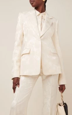 Chloé Wool-Silk Floral Jacquard Jacket