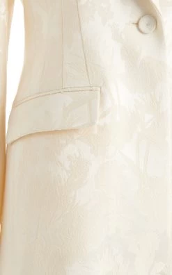 Chloé Wool-Silk Floral Jacquard Jacket -Lady Fashion Store chloe ivory wool silk floral jacquard jacket 4