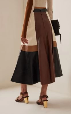 Chloé Patchwork Leather Midi Skirt 10 Chloé Patchwork Leather Midi Skirt -Lady Fashion Store chloe multi patchwork leather midi skirt 2