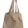 Chloé Mony Leather-Trimmed Linen Tote Bag -Lady Fashion Store chloe neutral mony leather linen tote
