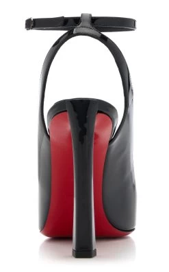 Christian Louboutin Condora 100mm Patent Leather Slingback Pumps -Lady Fashion Store christian louboutin black condora patent leather slingback pumps 3