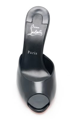 Christian Louboutin Dolly 85mm Patent Leather Mule Pumps -Lady Fashion Store christian louboutin black me dolly 85 patent lining 2